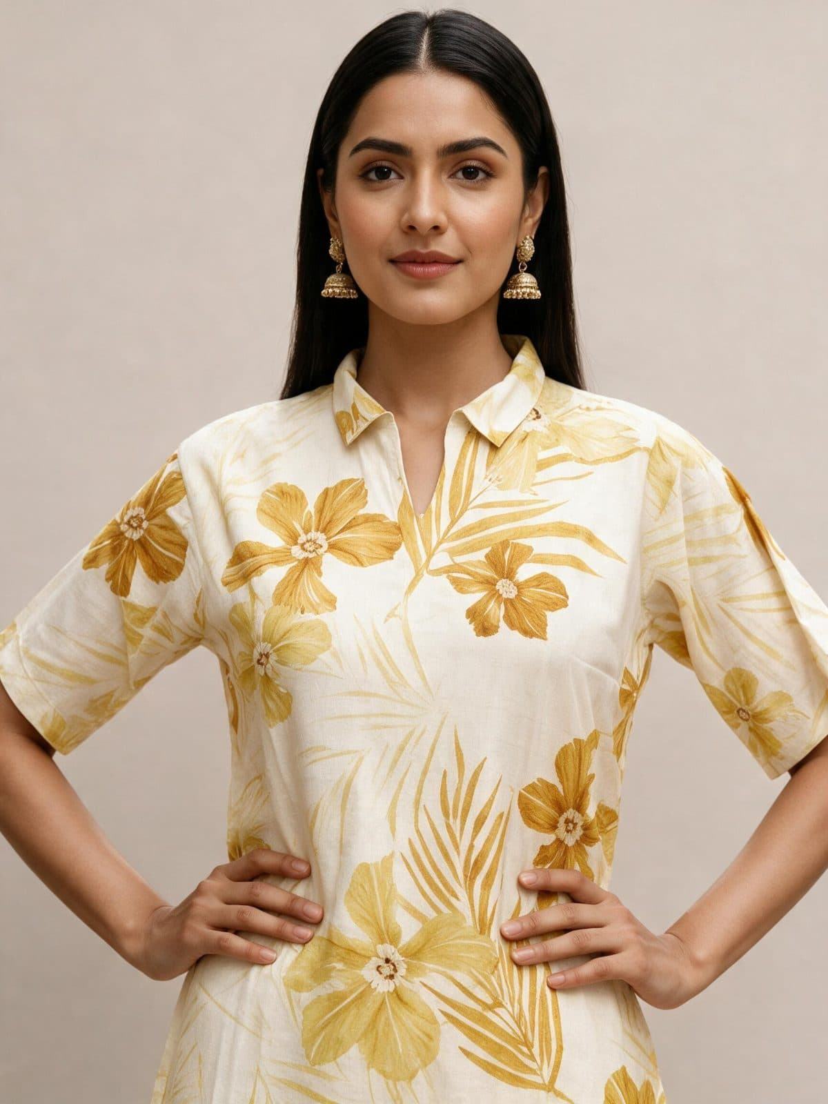 Tropical Floral Collared Co-ord Set