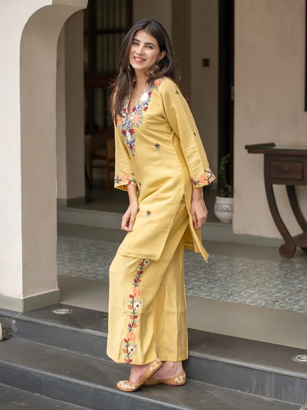 The Chanderi Blossom Kurta Set
