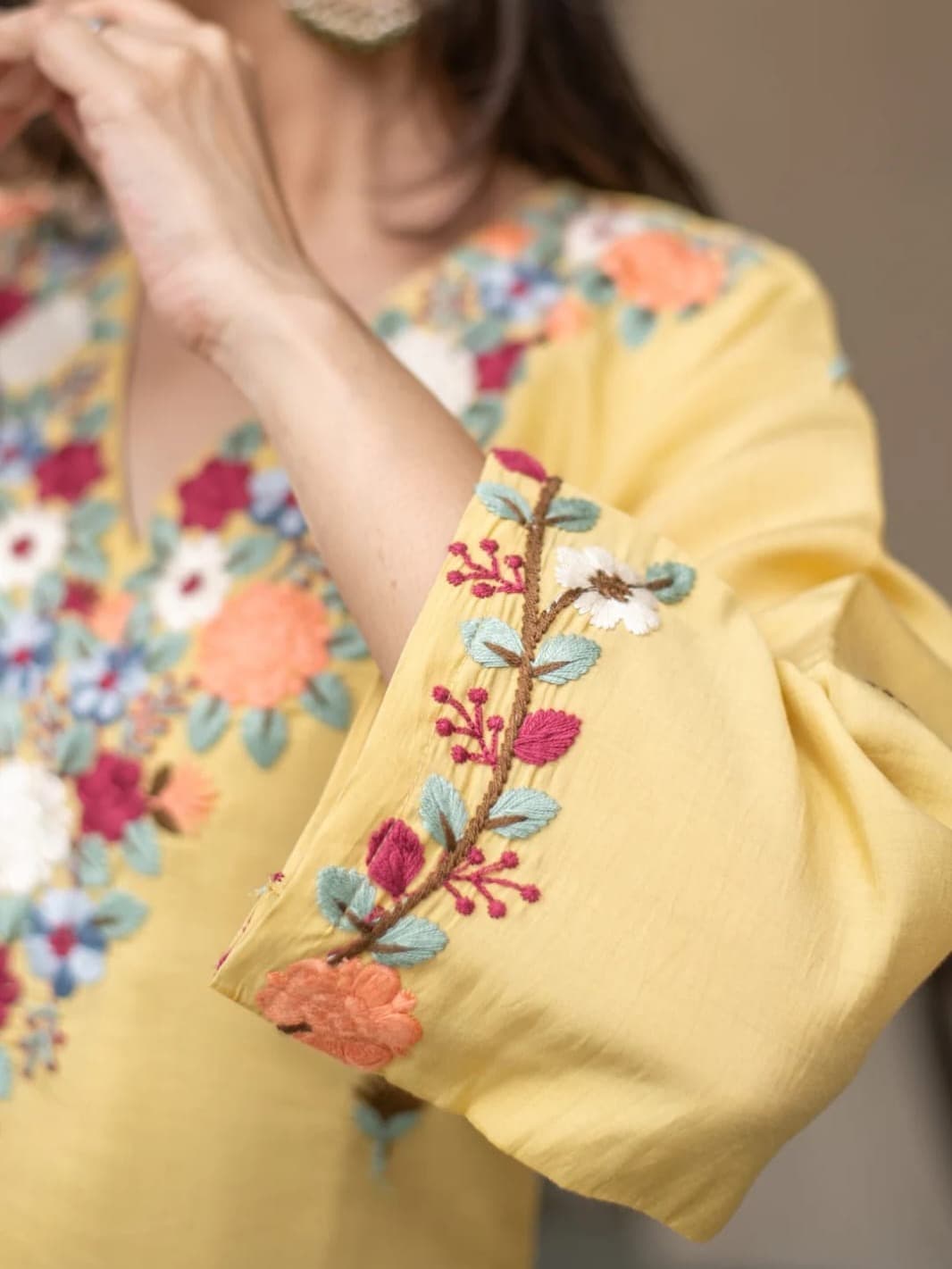 The Chanderi Blossom Kurta Set