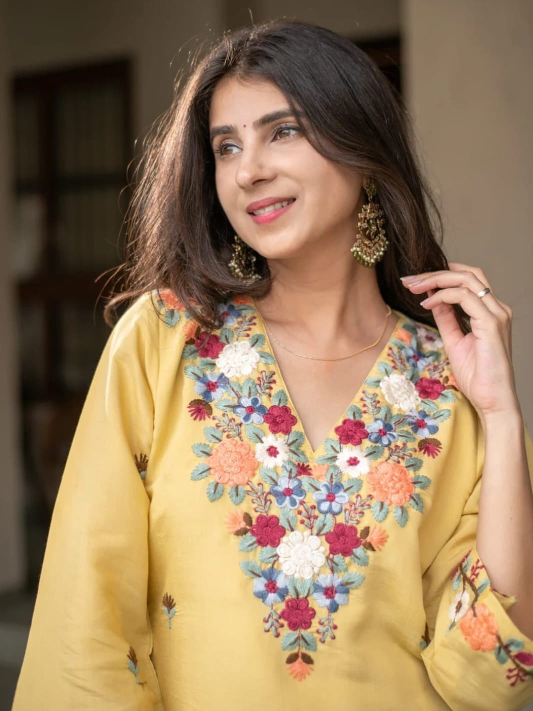 The Chanderi Blossom Kurta Set