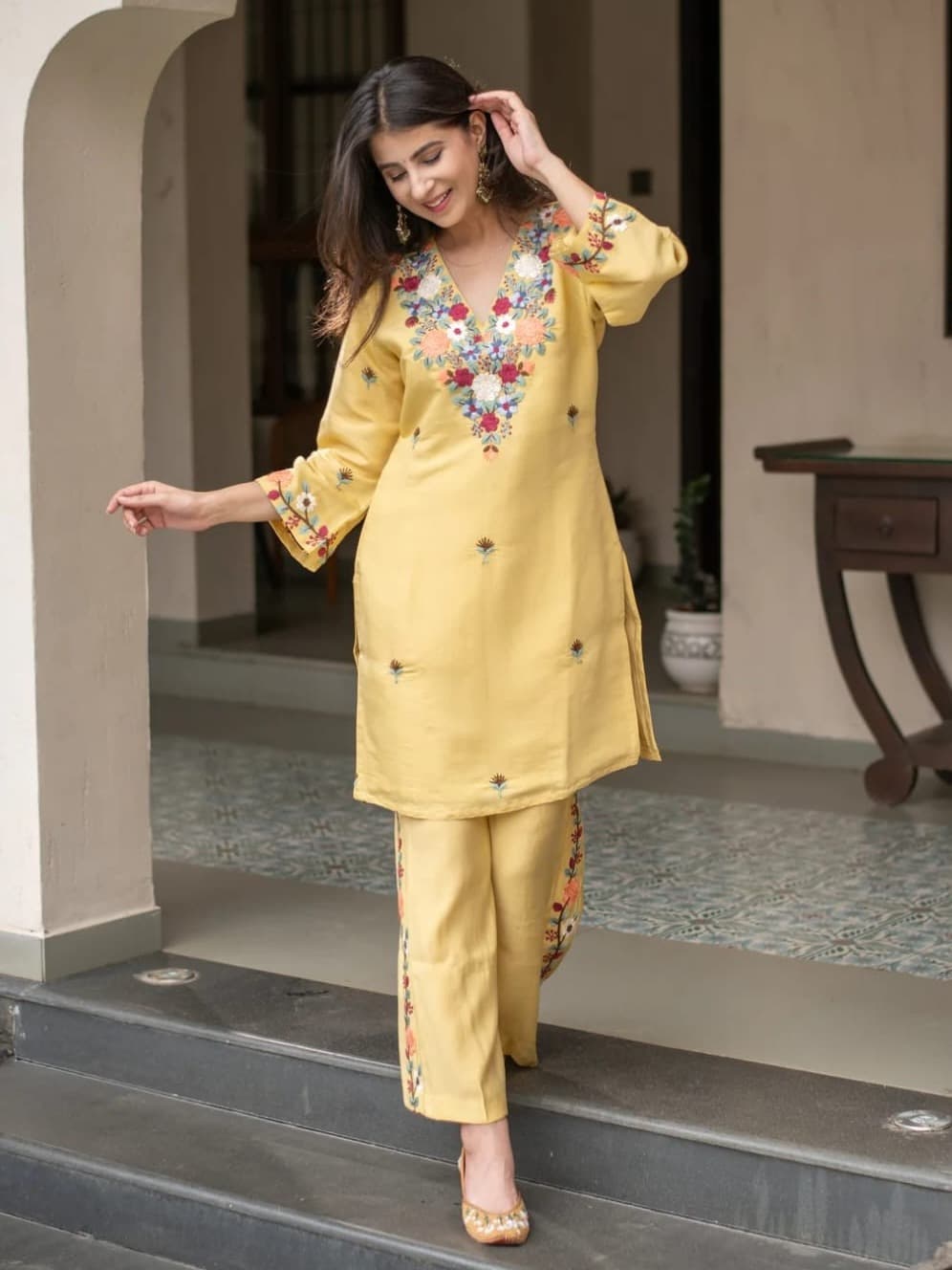The Chanderi Blossom Kurta Set